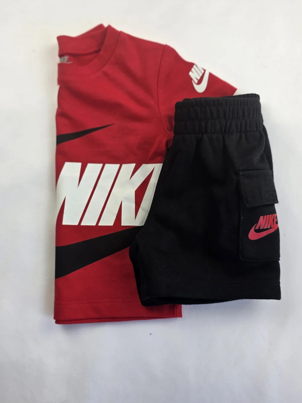 Nike Red & Black Kids Tee and Shorts Set - Picture 4 of 5